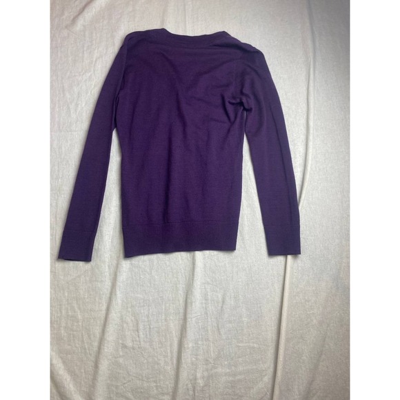 Tory Burch Cardigan Sweater Womens Purple Small Purple Knit Gold Buttons V-Neck - Picture 4 of 4